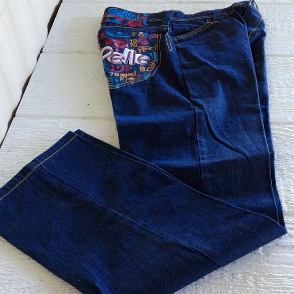 Pelle Pelle Mens Colorful Denim Jeans Size 16 Straight Leg - Picture 7 of 8